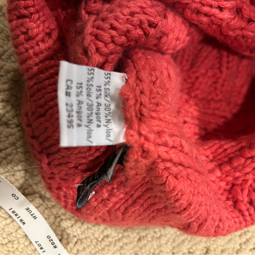 NWT Icelandic Design Red Silk Angora Knit Hat Retail: $59.00 - Picture 7 of 7